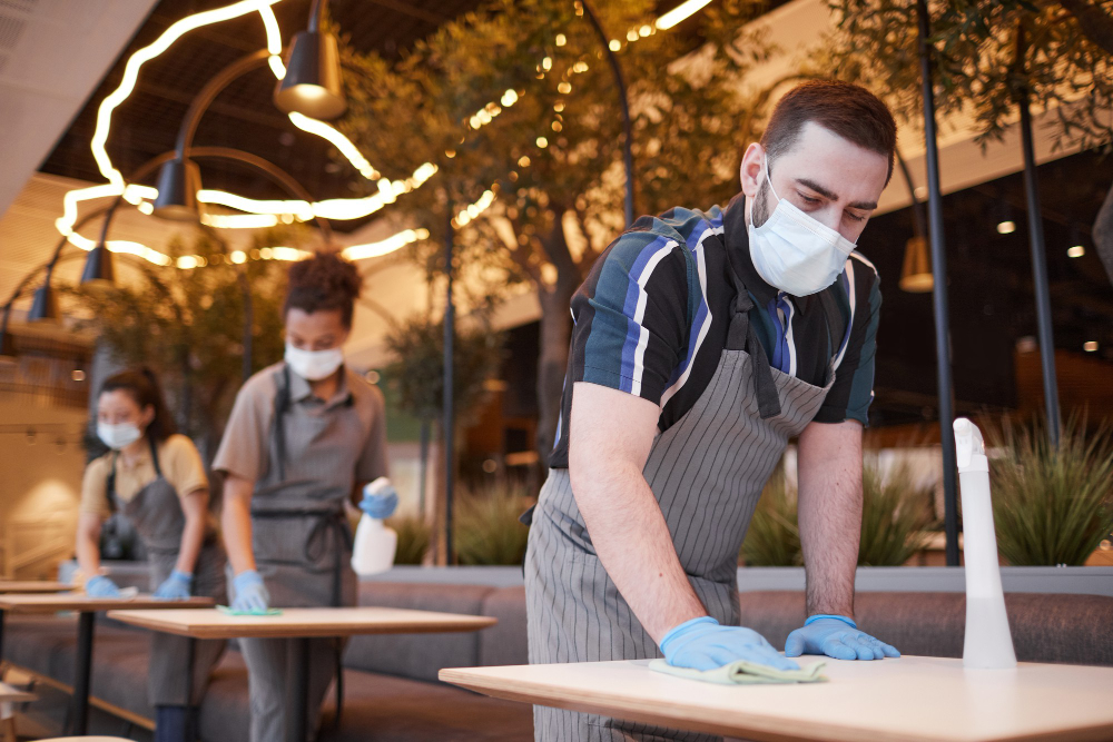 Cleaning Staff in Action